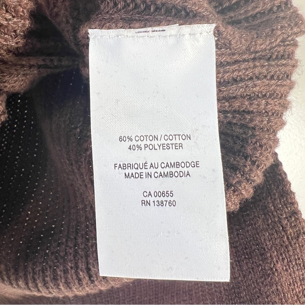 Reitmans Knit Cardigan Brown Ribbed Knit Oversized Size Small Cottagecore - Picture 9 of 9